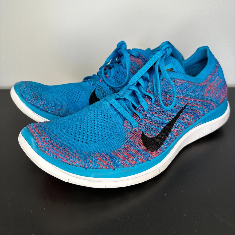 Nike Free 4.0 Flyknit Blue Multi Barefoot Sneakers